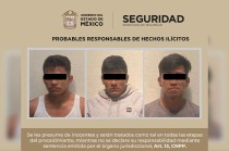 Los efectivos detuvieron a Jorge “N” de 35 años, José “N” de 27 años y Jorge “N” de 18 años de edad, quienes fueron trasladados a la Agencia del Ministerio Público correspondiente.