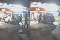 Cámaras de seguridad registraron el momento del robo de la camioneta