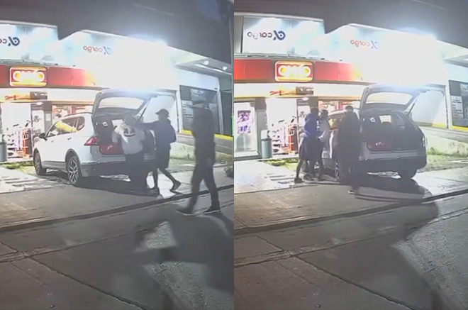 Cámaras de seguridad registraron el momento del robo de la camioneta