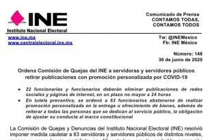 INE ordena a funcionarios del #Edomex no hacer promoción personal