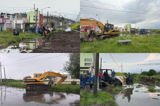 Trabajos para atender las inundaciones en Valle del Nevado