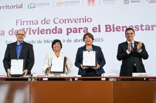La gobernadora Delfina Gómez Álvarez firma el convenio que garantizará 71,000 viviendas de bajo costo para familias mexiquenses en situación vulnerable.