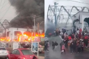 #Video: Fuerte incendio arrasa con bazar navideño en #Edoméx