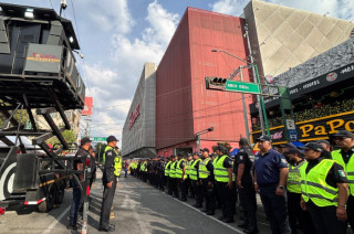 Elementos de Seguridad y Protección de Toluca durante el operativo por la final del futbol mexicano