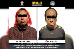 Elementos de la FGJEM cumplimentaron órdenes de aprehensión contra Vanessa “N” y Óscar “N”, quienes son investigados por hechos cometidos contra una misma víctima menor de edad.