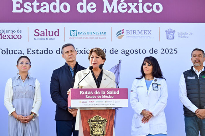 La gobernadora subrayó la importancia del trabajo coordinado entre los tres órdenes de gobierno y reconoció al personal del IMSS-Bienestar por hacer posible esta estrategia.