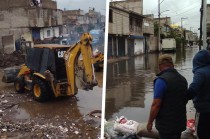 Familias de la colonia Arturo Montiel en Chimalhuacán reciben apoyo tras el desbordamiento del Canal de la Compañía.