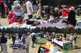 Intercambio de ropa, objetos y juguetes durante el “Trueque Verde” en Toluca.