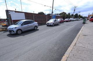Los trabajos de repavimentación abarcan las calles Antonio Albarrán, Ceboruco y Mextli, en el sur de Toluca.