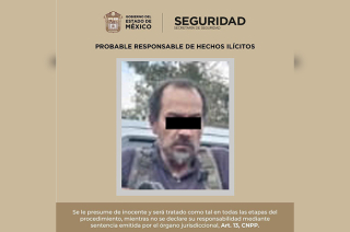Luis “N”, de 47 años, fue detenido en Aculco con un rifle calibre 7.62 de uso exclusivo del Ejército y más de 100 cartuchos útiles.