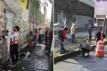 Participaron 200 trabajadores de Servicios Públicos de Naucalpan quienes limpiaron las laterales del Periférico.