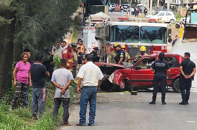 El conductor perdió el control y chocó contra un árbol