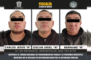 Los tres detenidos fueron trasladados al penal de Tlalnepantla