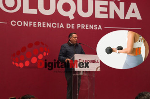 Ricardo Moreno Bastida, presidente municipal de Toluca, durante la presentación del programa de salud "Toluca se pone en forma".