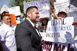 Samuel Ríos Moreno durante el evento de su Primer Informe de Actividades