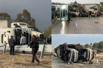 Carambola entre tráileres, un camión de basura y una madrina provocó el cierre de la autopista México–Querétaro