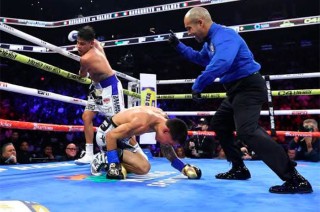 Un brutal gancho de izquierda al estómago terminó la pelea a los 2:42 minutos de ese round